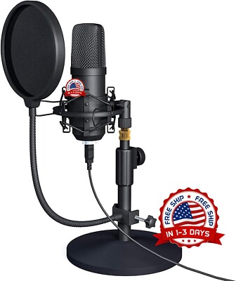 Microfono Condensador De Estudio Profesional Para PC Youtubers Podcast Streaming