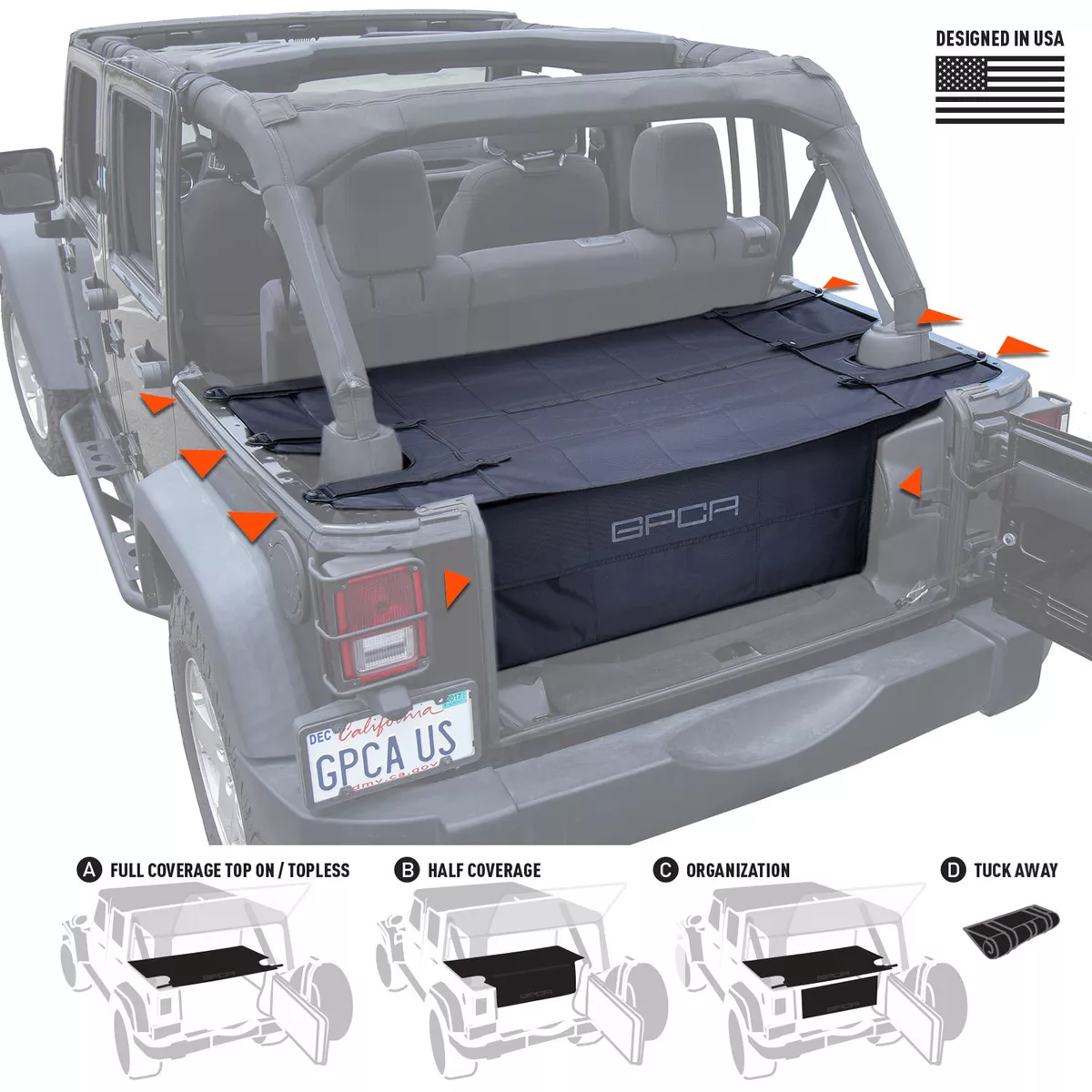 GPCA Cargo Cover PRO Freedom Pack for Jeep Wrangler 4Dr JKU Hard