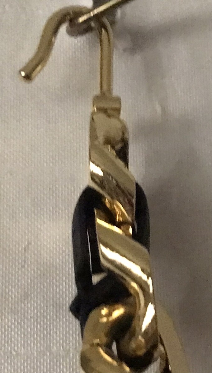 Gold Tone Interwoven with Black Leather Belt 45 1/2” Long | eBay display picture 1