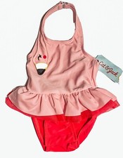 NWT Cat  Jack -Baby Girls' Flamingo Halter One Piece Pink Ruffled Swimsuit 2T