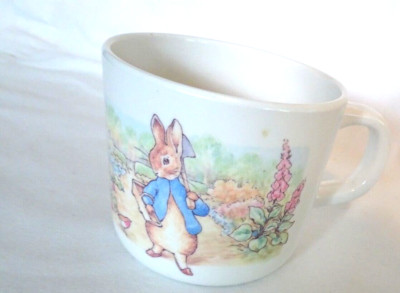 Vintage 1996 Peter Rabbit Melamine Child Cup Mug Eden w. Handle Never Used 2 1/2