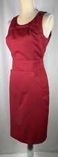 J. Crew Dress Sheath 4 Sleeveless Wool Blend Knee Length Red Pockets New