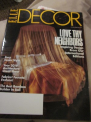 Elle Decor Magazine January February 2019 Love Thy Neighbors Brand New