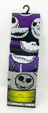 NIGHTMARE BEFORE CHRISTMAS Mens 5 Pair Crew Socks JACK SKELLINGTON SZ 8-12 New
