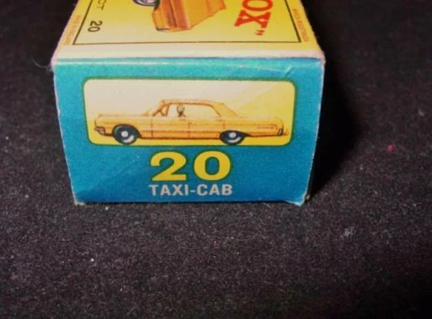 Vintage LESNEY Matchbox : CHEVROLET TAXI-CAB #20 - England - (BOX ONLY) original - Image 3 of 4