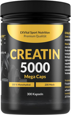 Creatin 5000 Mega Caps, 5000 Mg Creatin Monohydrat Pro Tagesdosis, 300 Vegane Ka