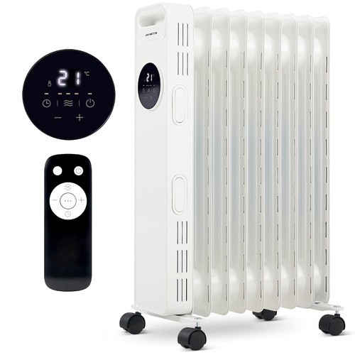 NETTA 2000W Oil Filled Radiator Heater,9 Fin Electric Radiator With Remote LED