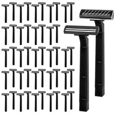 110 Pcs Twin Blade Disposable Razors for Men Women, Black, Stainless Steel