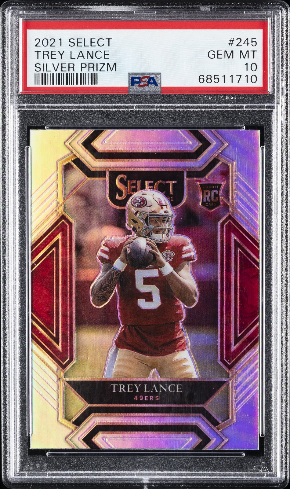 2021 PANINI SELECT SILVER PRIZM #245 TREY LANCE PSA 10