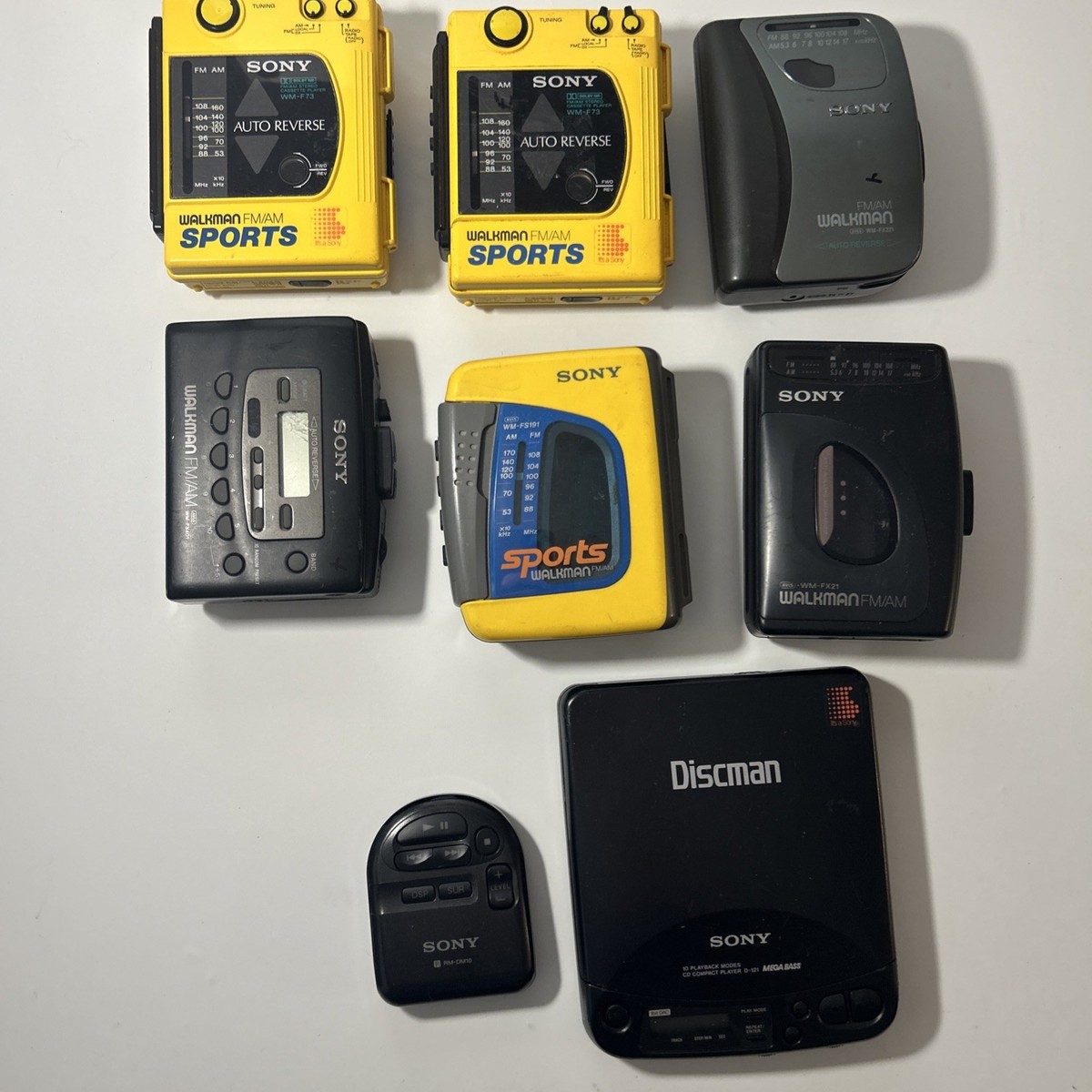  7 Sony Walkman Lot Sports F63/F73 FX321 FX401 FS191 FX21