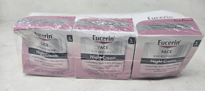 3 Pack Eucerin Q10 Anti-Wrinkle Night Cream + Pro-Retinol 1.7 Oz Jar