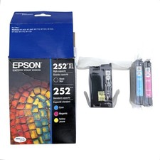 Genuine Epson 252XL Black  252 Color Inks Exp 03/2027 Open Box