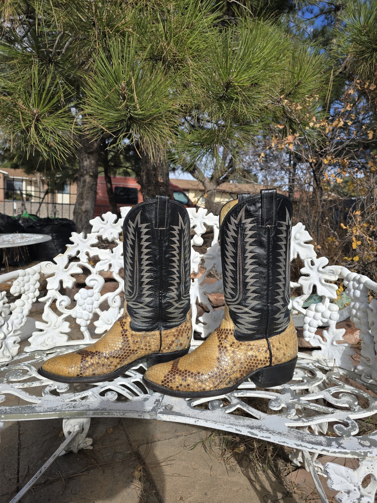 9.5D 🔥🐍 ROCK PYTHON SNAKESKIN POINTED TOE🔥🐍 V… - image 14