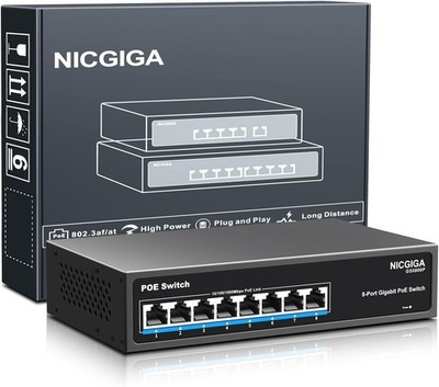 8-Port Gigabit PoE+ Switch, 120 W, Auto-Erkennung, Unmanaged, 12 Gbps Bandbreite