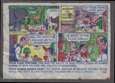 Fleer Dubble Bubble bubblegum comic featuring Pud 1950s #416