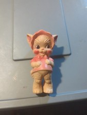 Muñeca Ruth E Newton Antropomórfica Rosa Gato Chirrido Juguete Raro Años 40 50 De Colección Rara