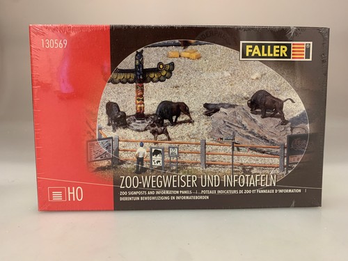 Faller 130569 H0 kit Zoo señalizadores y paneles informativos embalaje original soldado | Condition: Gebraucht