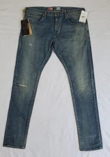 $558 PRPS NOIR P83P08WBL Windsor Fit Distressed Denim Jean Men Size 38X36