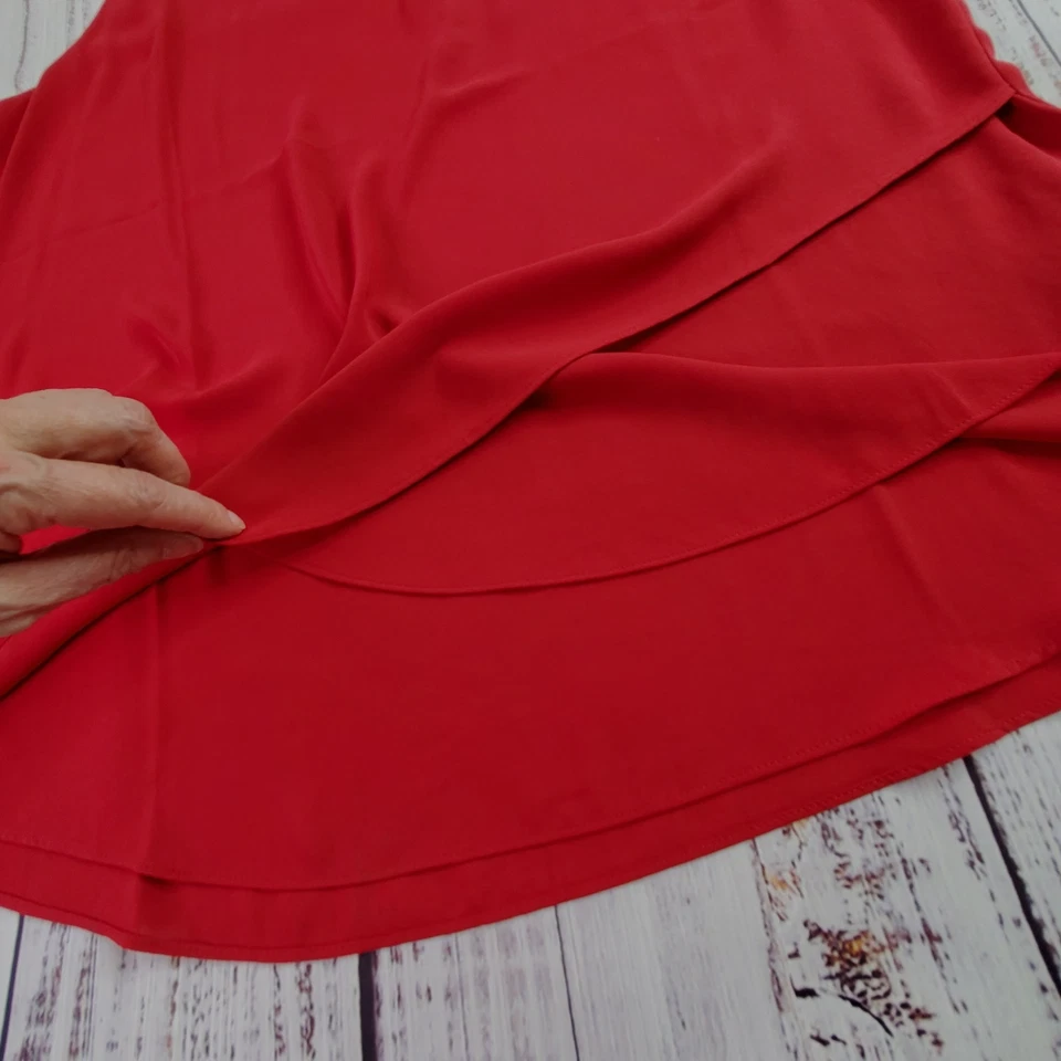 Camiseta sin mangas Chicos de moda para mujer 3 capas clásicas rojas jade cremallera trasera fiesta navideña Foto 2 de 4