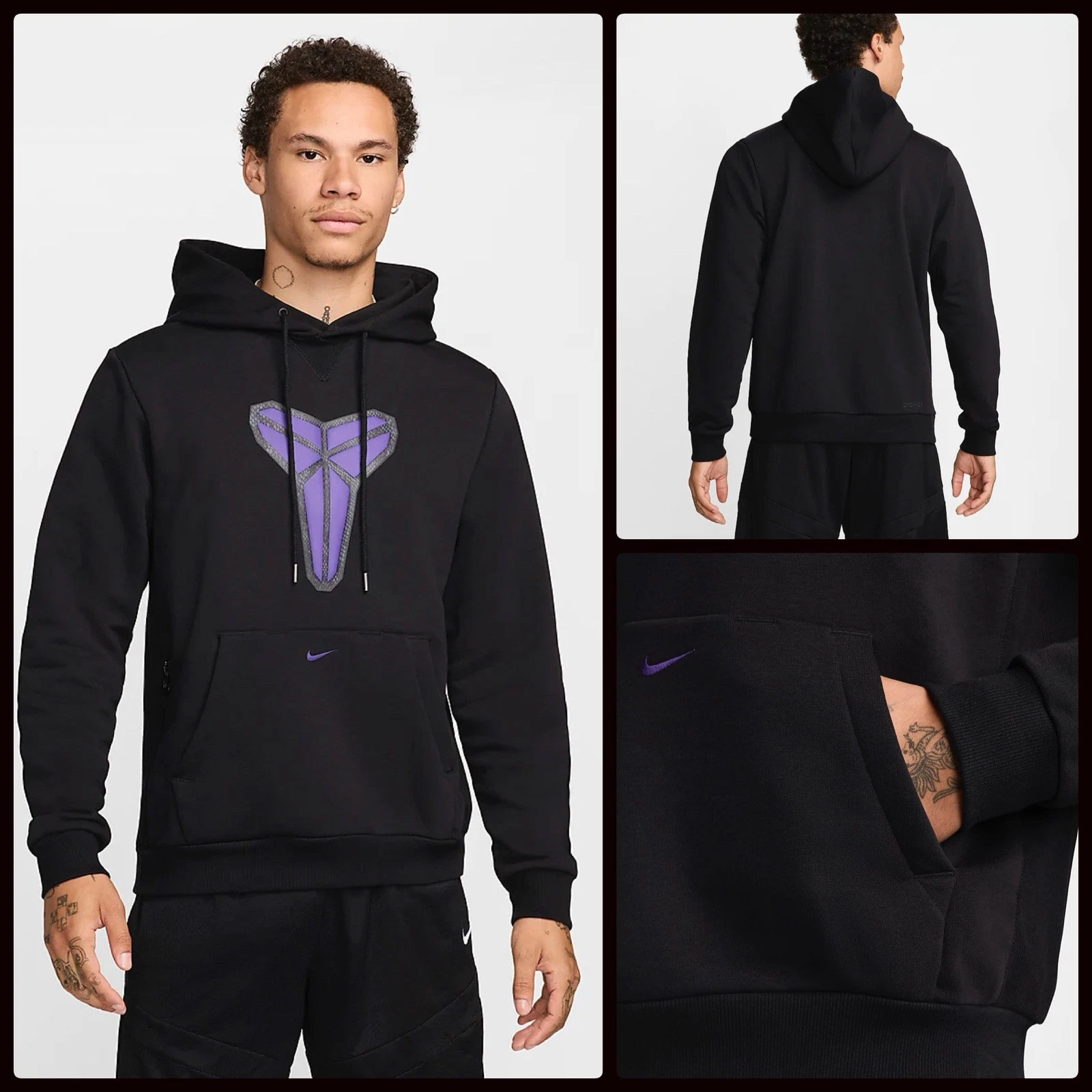 Men’s S Small ~ Nike Kobe Dri-FIT Pullover Basketball Hoodie ~ HF0066-010