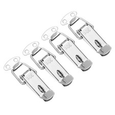 4 Pcs 0.65 Inch 304 Stainless Steel Spring Loaded Toggle Latch with Lock, Silver