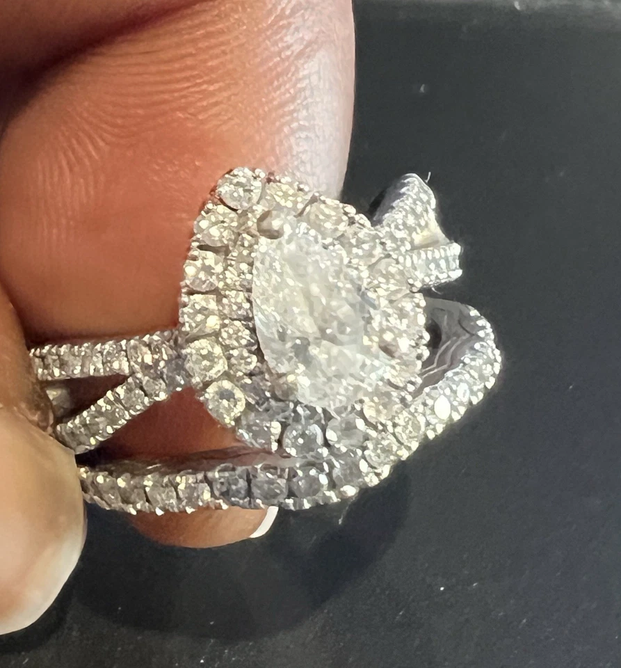 Pnina Tornai Engagement Ring PearCut Diamond 18k White Gold Ring - Image 4 of 4