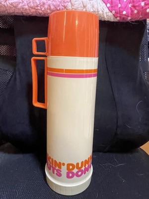 Vintage DUNKIN DONUTS Thermos HOT COFFEE Big Travel Container With Cup 1980s 