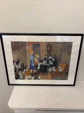 Vintage Disney Store Commemorative Lithograph 101 Dalmatians Framed 41 X 31cm