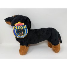 Melissa  Doug Plush Dachshund Dog Black Tan Stuffed Animal Toy