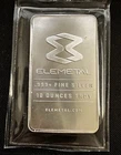 10 Oz Elemetal  .999 fine silver bar Sealed