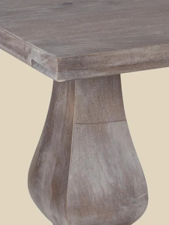 Solid Mango Wood Industrial Dining Table Walnut Finish 6 Sizes - Image 2 of 4