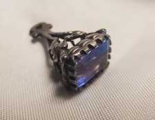 Antique, Sterling Silver, Amethyst Victorian fob.