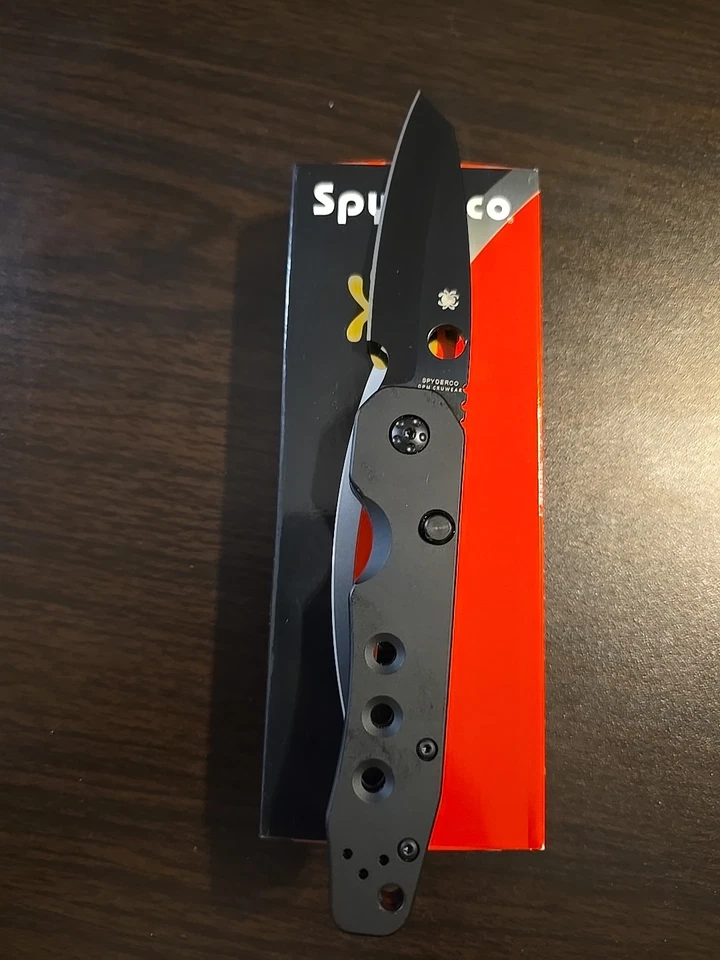 Spyderco Smock CPM-CruWear TiCN черное лезвие черные алюминиевые ручки C240BKALBKCWP - Изображение 2 из 4
