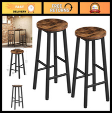 Set of 2 Industrial Bar Stools - 24.8" Counter Height Chairs for Kitchen  Dinin