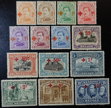 RARE ! TIMBRES de BELGIQUE - CROIX ROUGE N°150/163 NEUF * MH