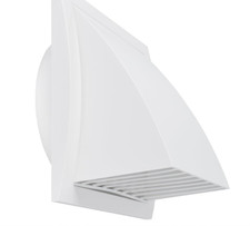 White ABS Plastic Wall Air Vent w/ Rain Cover Cowl Exterior 150mm