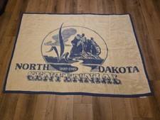 Vintage Biederlack Blanket North Dakota Centennial 1889-1989 Made in USA 58”x43”