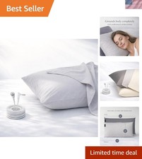 Queen Size Light Gray Organic Grounding Pillowcase with Conductive Silver Fiber