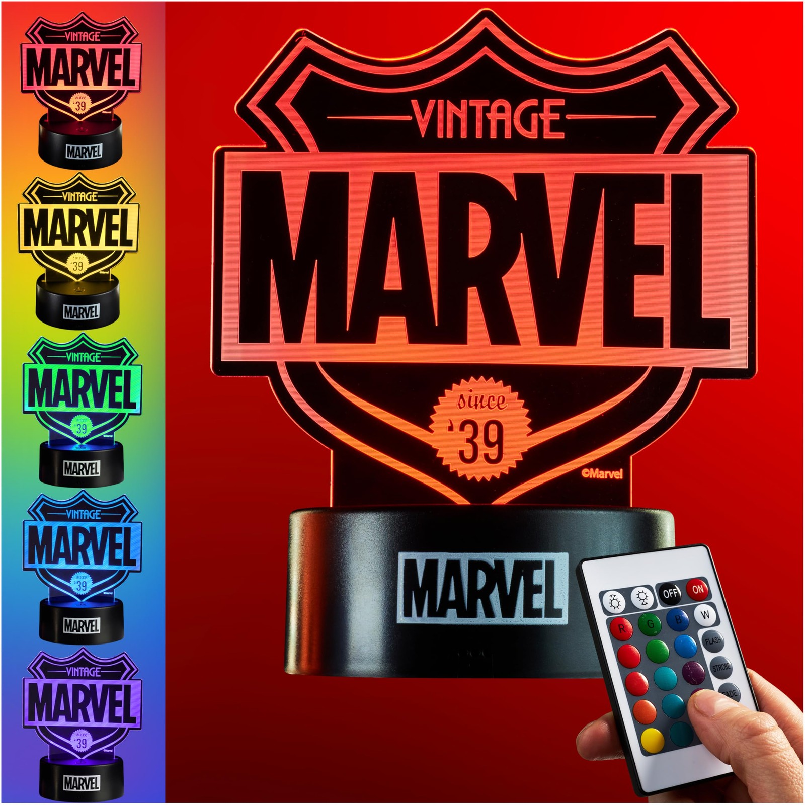 Veilleuse LED Marvel Disney pour chambre enfant lampe de chevet usb à 16 couleurs
