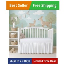 Cottignton Lane Ruffled Crib Bed Skirt, Soft Nursery Bedding in 100 Natural ...