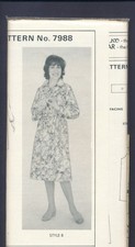 VINTAGE UNCUT MAGAZINE PATTERN 7988 FOR SIZE 18 DRESS IN 2 STYLES