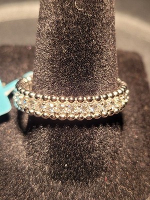 1.04 CTW Moissanite Eternity Band Ring, SS 925, Size 10 - New -Colorless Stones
