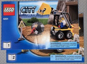 Lego 4200 4201 City Lot 2 Sets Mining 4 x 4 Loader and Dump Truck Construction