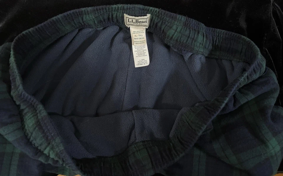L.L. Bean Men’s Fleece Lined Flannel Pajama Lounge Pants Size XL WARM Insulated - Image 3 of 4