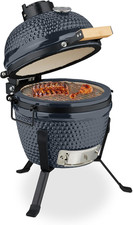Barbecue a Carbonella Stile Kamado, Griglia Ø 26 Cm in Ceramica, BBQ Carbone Da 