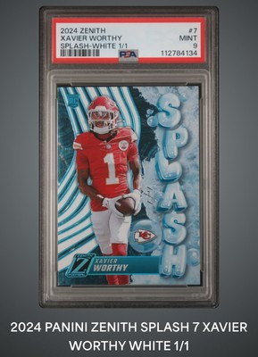 💥 2024 panini zenith XAVIER WORTHY Splash White 1/1 RC Rookie 1 of 1   🔥🔥