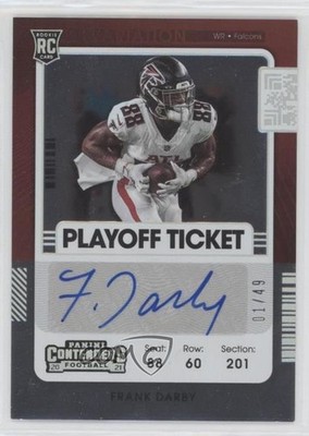 2021 Contenders Variation Playoff Ticket 1/49 Frank Darby Rookie Auto RC 1u6