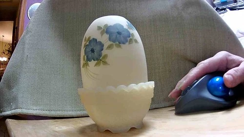 Fenton  Satin Glass Candle Holder Signed By Artist