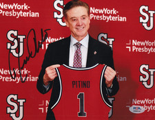 RICK PITINO signed (ST JOHNS RED STORM) basketball 8X10 photo PSA/DNA AN91641