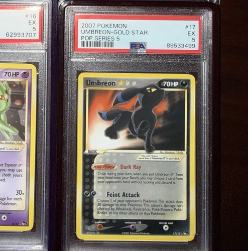 UMBREON GOLD STAR PSA 5 2007 POP SERIES 5 #17 POKEMON